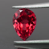 Sapphire | lab-grown, raspberry red color, pear-cut, 8x6mm, 1.5ct - Eden Garden Jewelry™