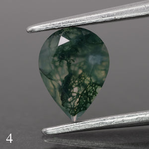 Moss agate | green color, pear-cut, 8x6mm, 0.80ct - choose yours