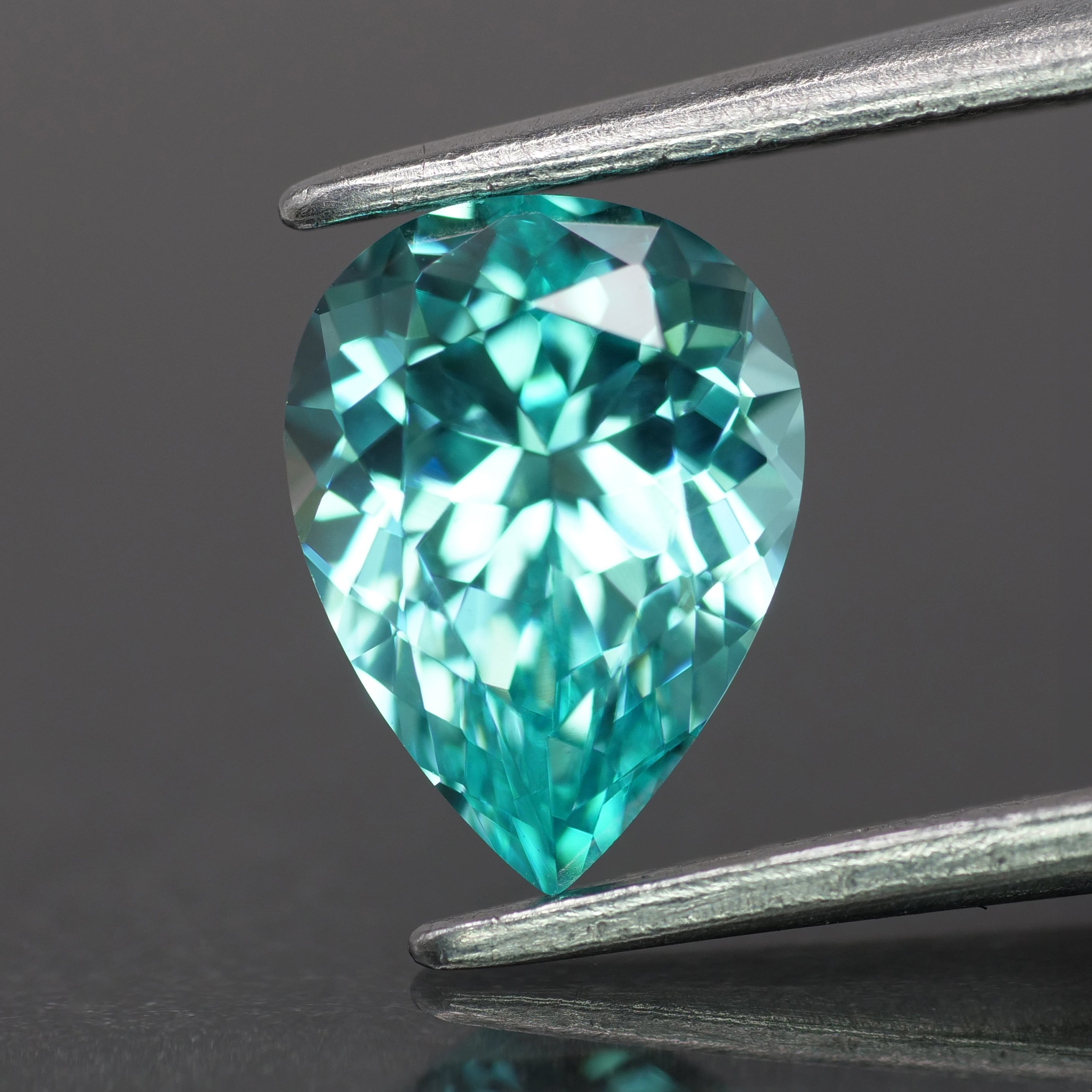 Tourmaline | lab-grown, paraiba color, pear-cut, 8x6mm, 2ct - Eden Garden Jewelry™