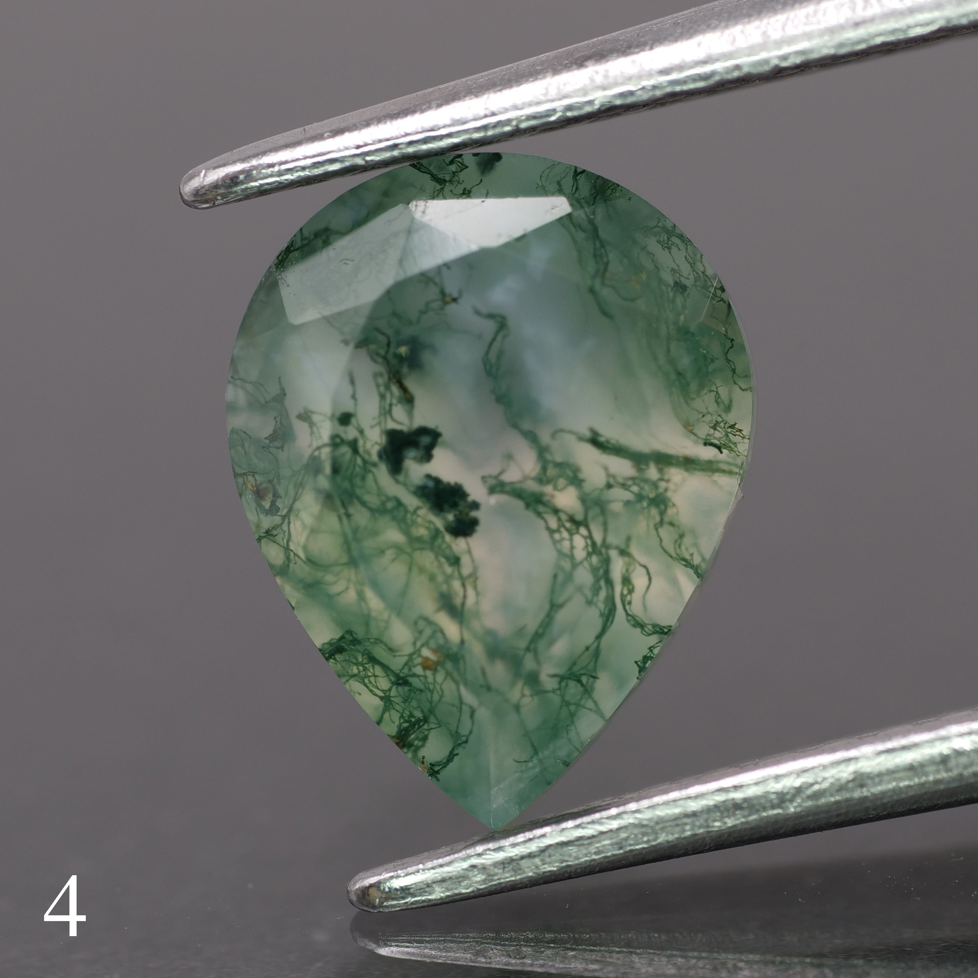 Moss agate | green color, pear-cut, 9x7mm, 1.2ct - choose yours - Eden Garden Jewelry™
