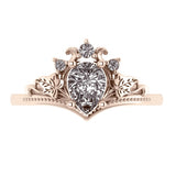 Ariadne | custom engagement ring setting, pear cut 7x5 mm - Eden Garden Jewelry™