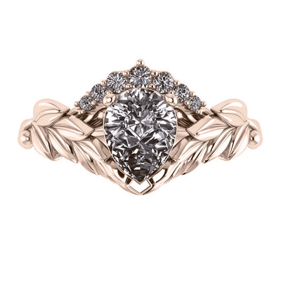 Palmira Crown | custom engagement ring setting, pear cut 8x6 mm - Eden Garden Jewelry™