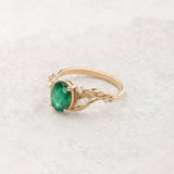 Natural emerald and diamonds engagement ring / Patricia - Eden Garden Jewelry™
