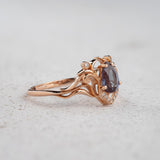 Pear cut alexandrite and diamonds engagement ring / Lida small - Eden Garden Jewelry™