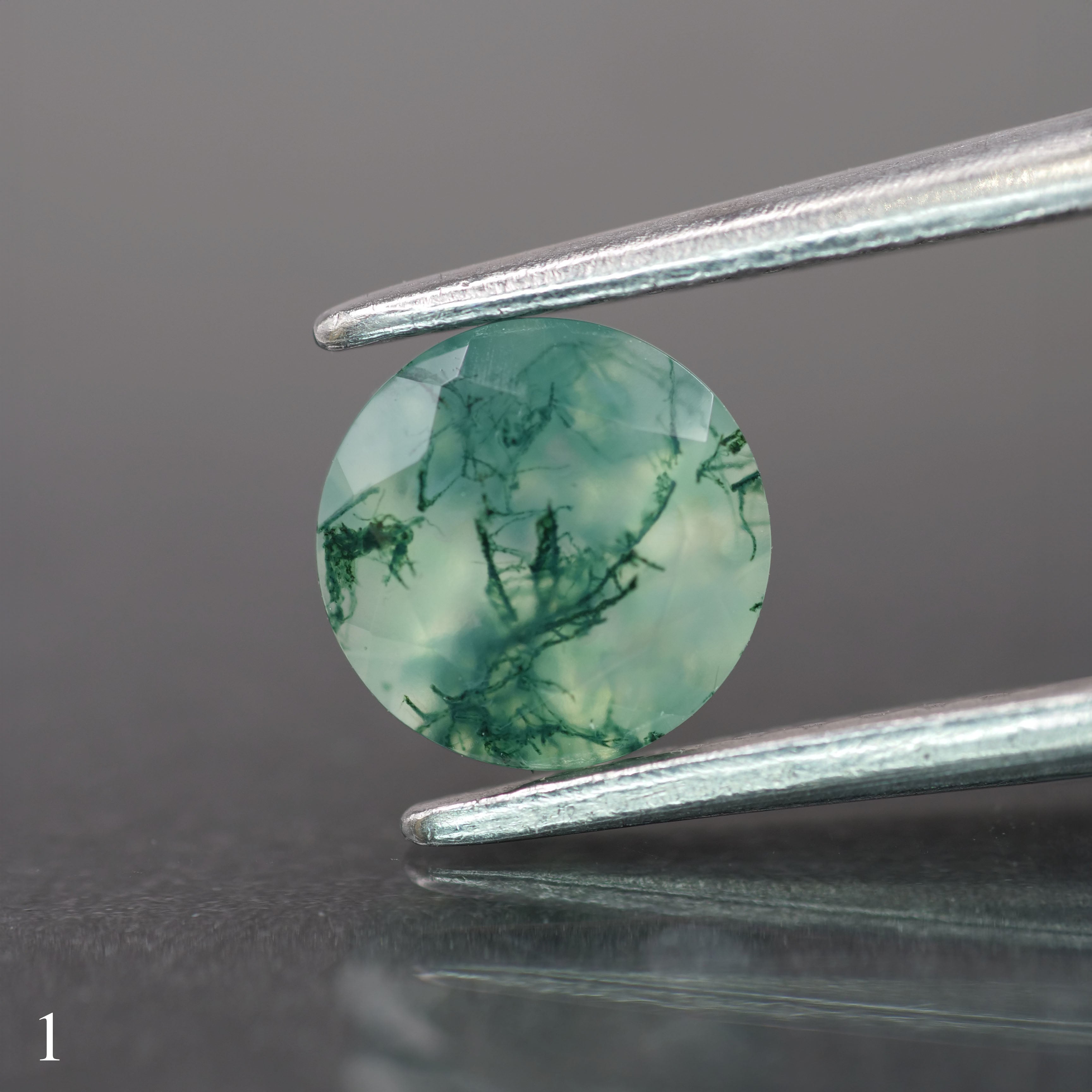 Moss agate | green color, round-cut, 6mm, 0.7ct - choose yours - Eden Garden Jewelry™