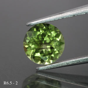 Rutile Peridot | natural, green color, round-cut, 6.5mm, *0.9 ct - choose yours