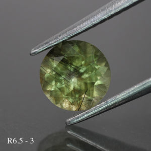 Rutile Peridot | natural, green color, round-cut, 6.5mm, *0.9 ct - choose yours