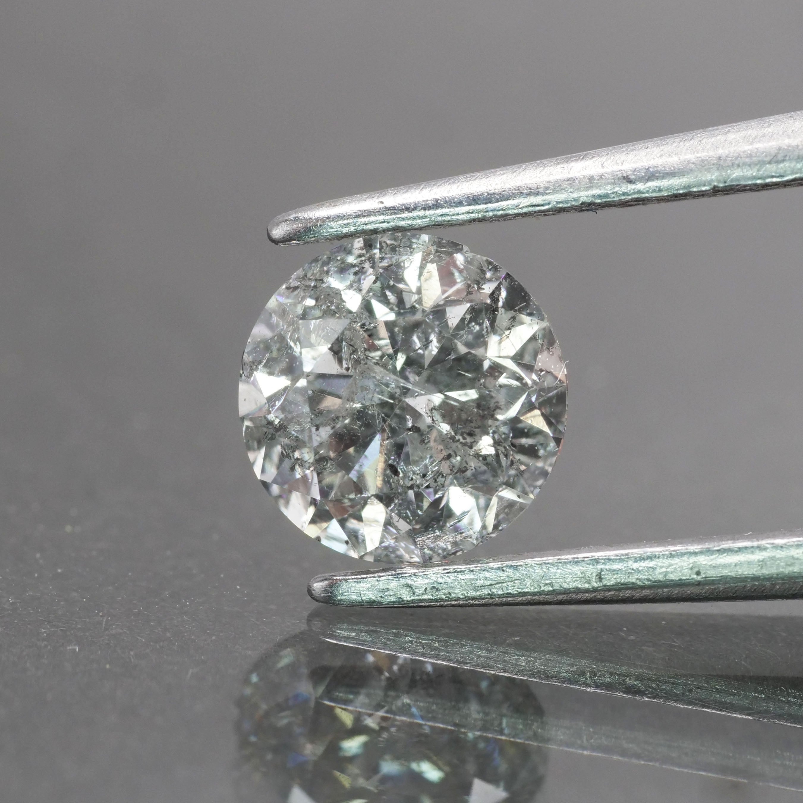 Salt & Pepper diamond | natural, round-cut, 6mm, 0.9ct - Eden Garden Jewelry™