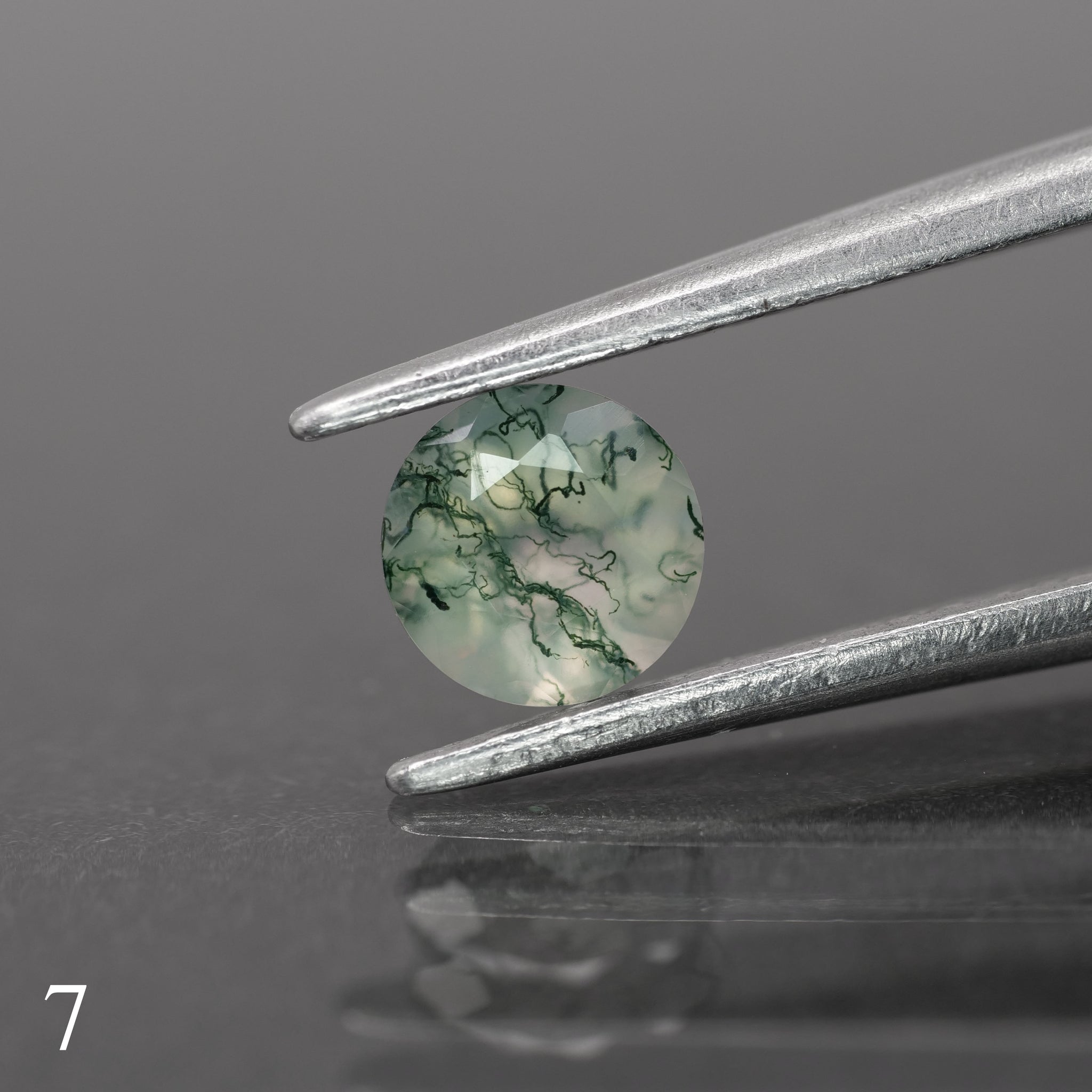 Moss agate | light green color, round-cut, 5mm, 0.5ct - choose yours