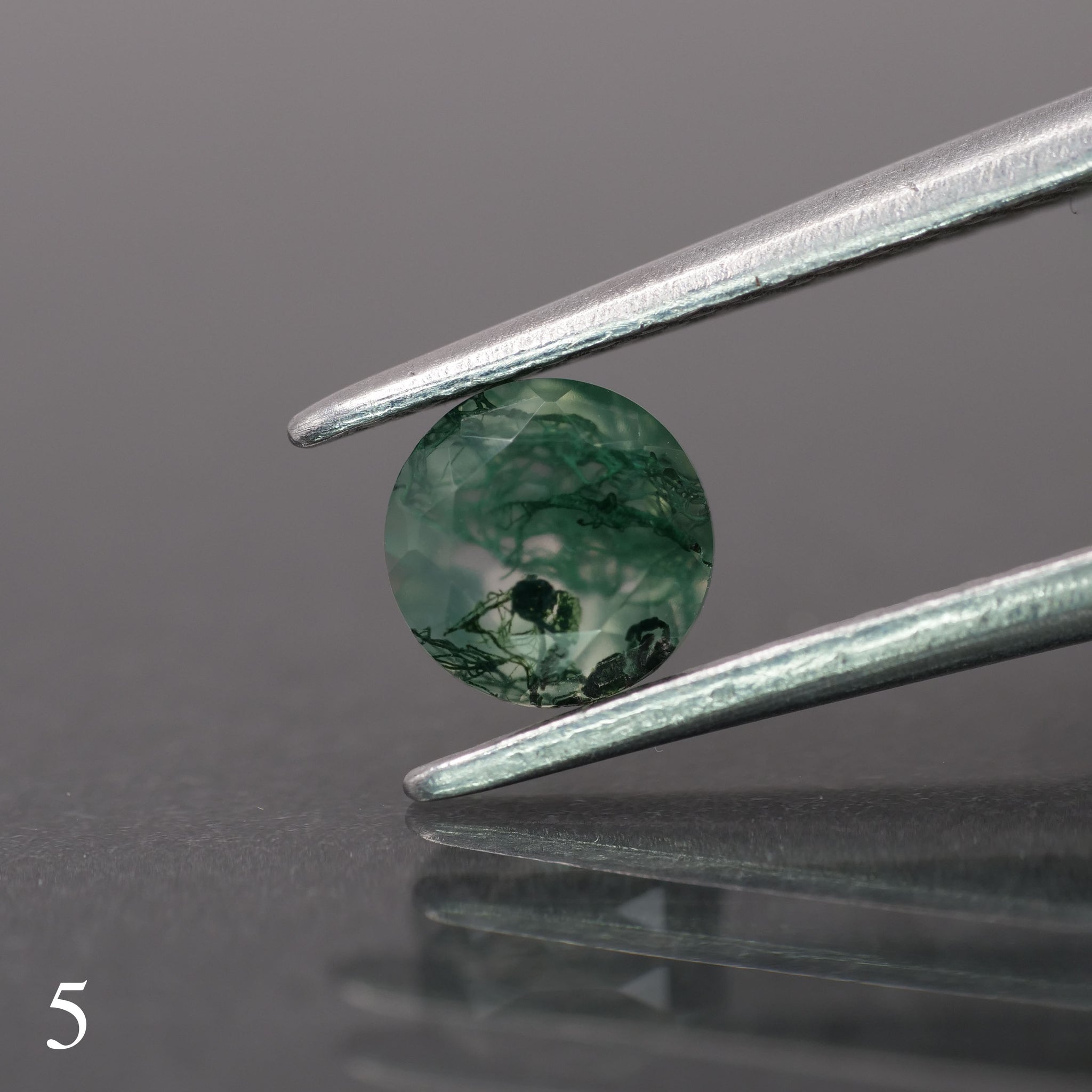 Moss agate | green color, round-cut, 5mm, 0.5ct - choose yours