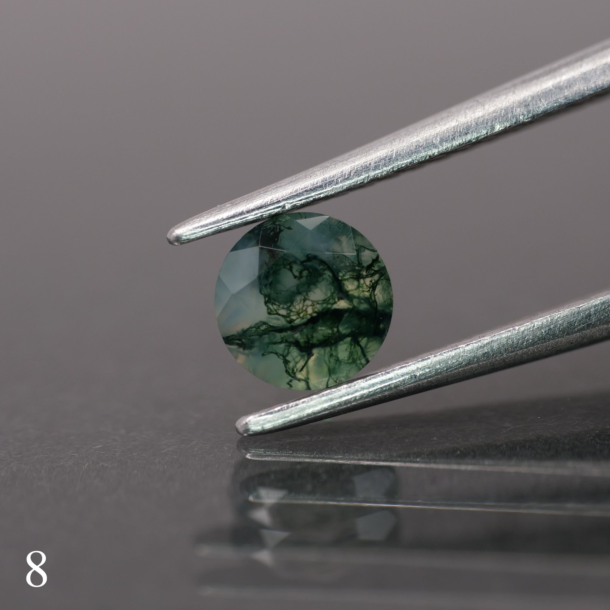 Moss agate | green color, round-cut, 5mm, 0.5ct - choose yours