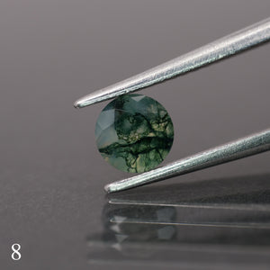 Moss agate | green color, round-cut, 5mm, 0.5ct - choose yours