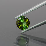 Tourmaline | natural, green color, round-cut, 5mm, 0.5ct, Africa