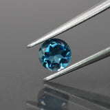 Topaz | natural, London blue color, round-cut, 5mm, 0.5ct