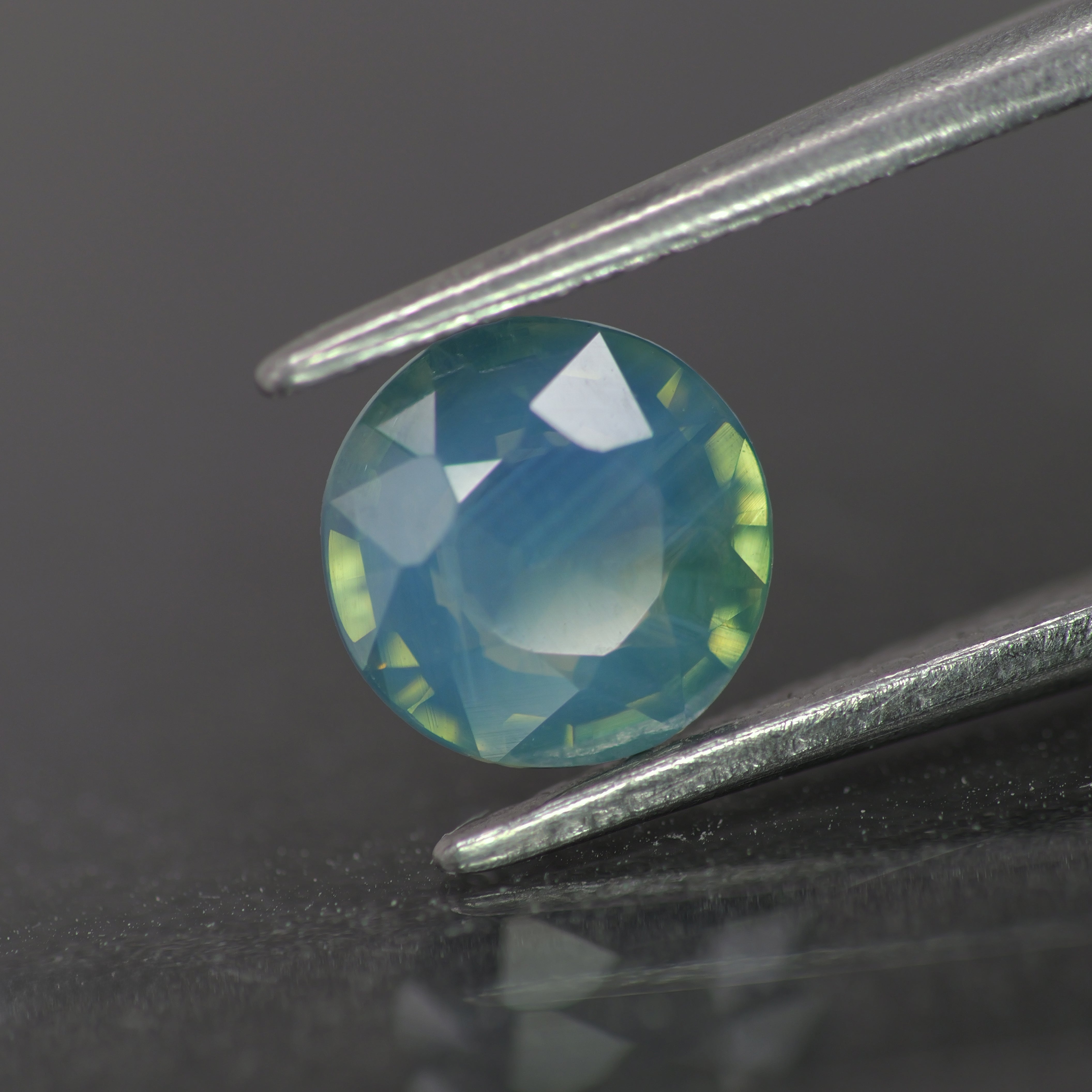 Opalescent Sapphire | natural, multicolor: blue, green & yellow, round-cut, *6mm, 0.9ct, Madagascar - Eden Garden Jewelry™