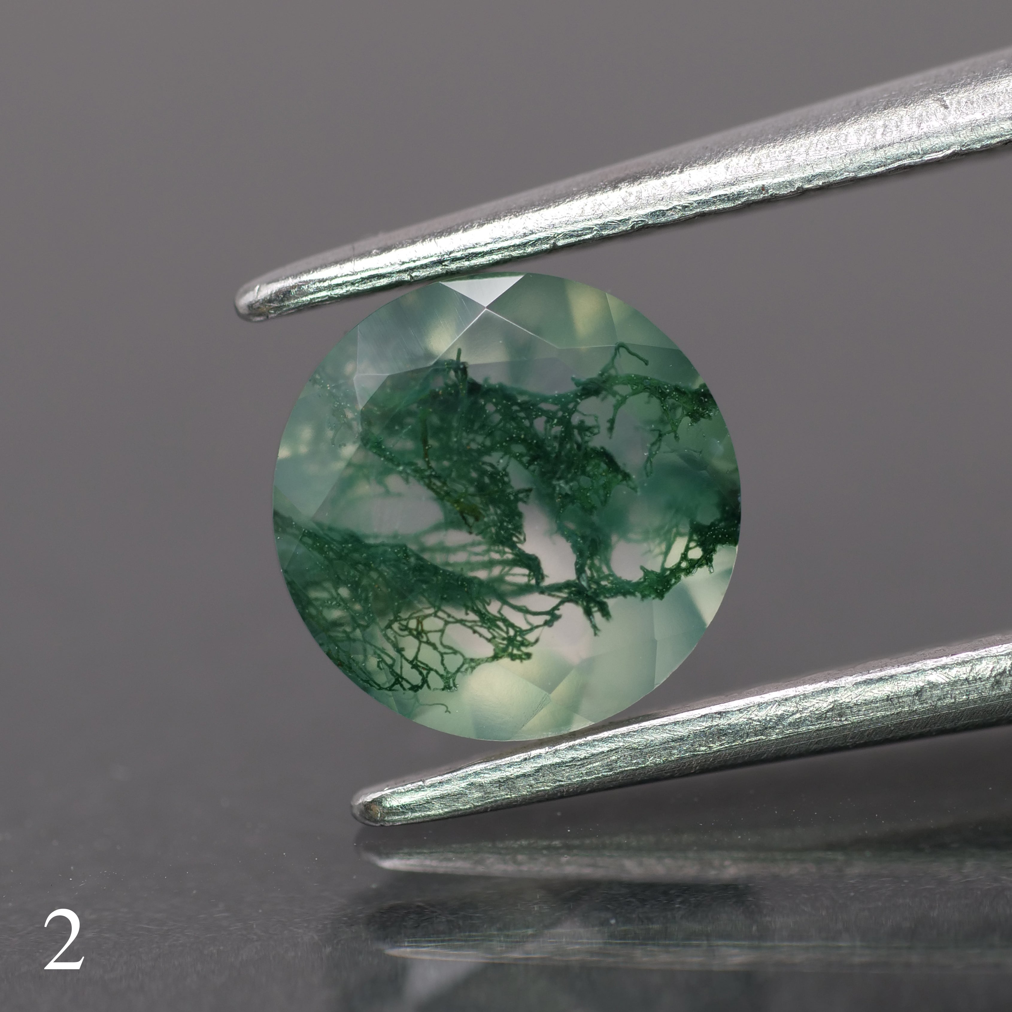 Moss agate | green color, round-cut, 6.5mm, 1ct - choose yours - Eden Garden Jewelry™