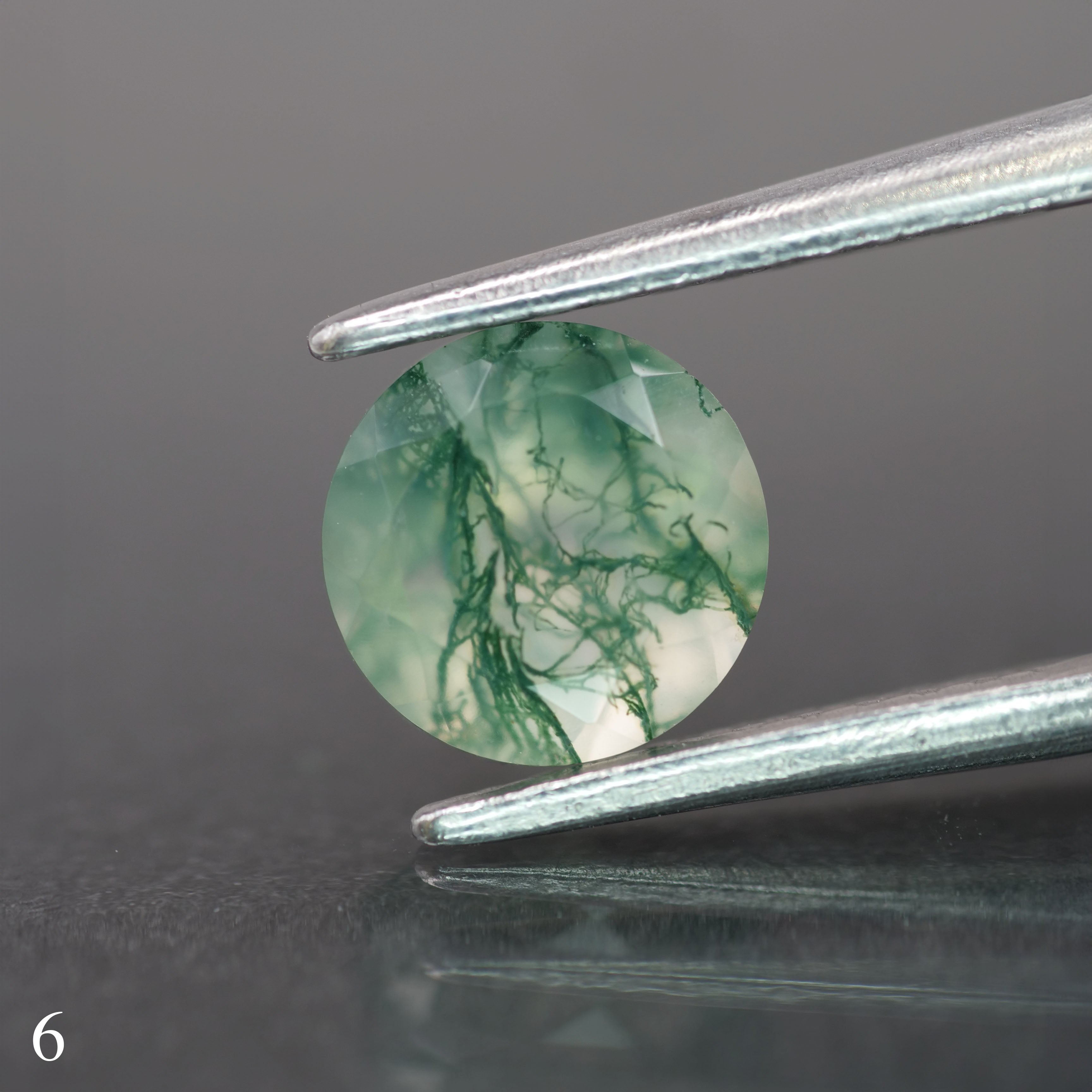 Moss agate | green color, round-cut, 6mm, 0.7ct - choose yours - Eden Garden Jewelry™