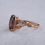 READY TO SHIP: One-of-a-kind Patricia ring with purplish gray sapphire, 14K rose gold, AVAILABLE RING SIZES: 5.5 - 8.5 US