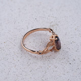 READY TO SHIP: One-of-a-kind Patricia ring with purplish gray sapphire, 14K rose gold, AVAILABLE RING SIZES: 5.5 - 8.5 US
