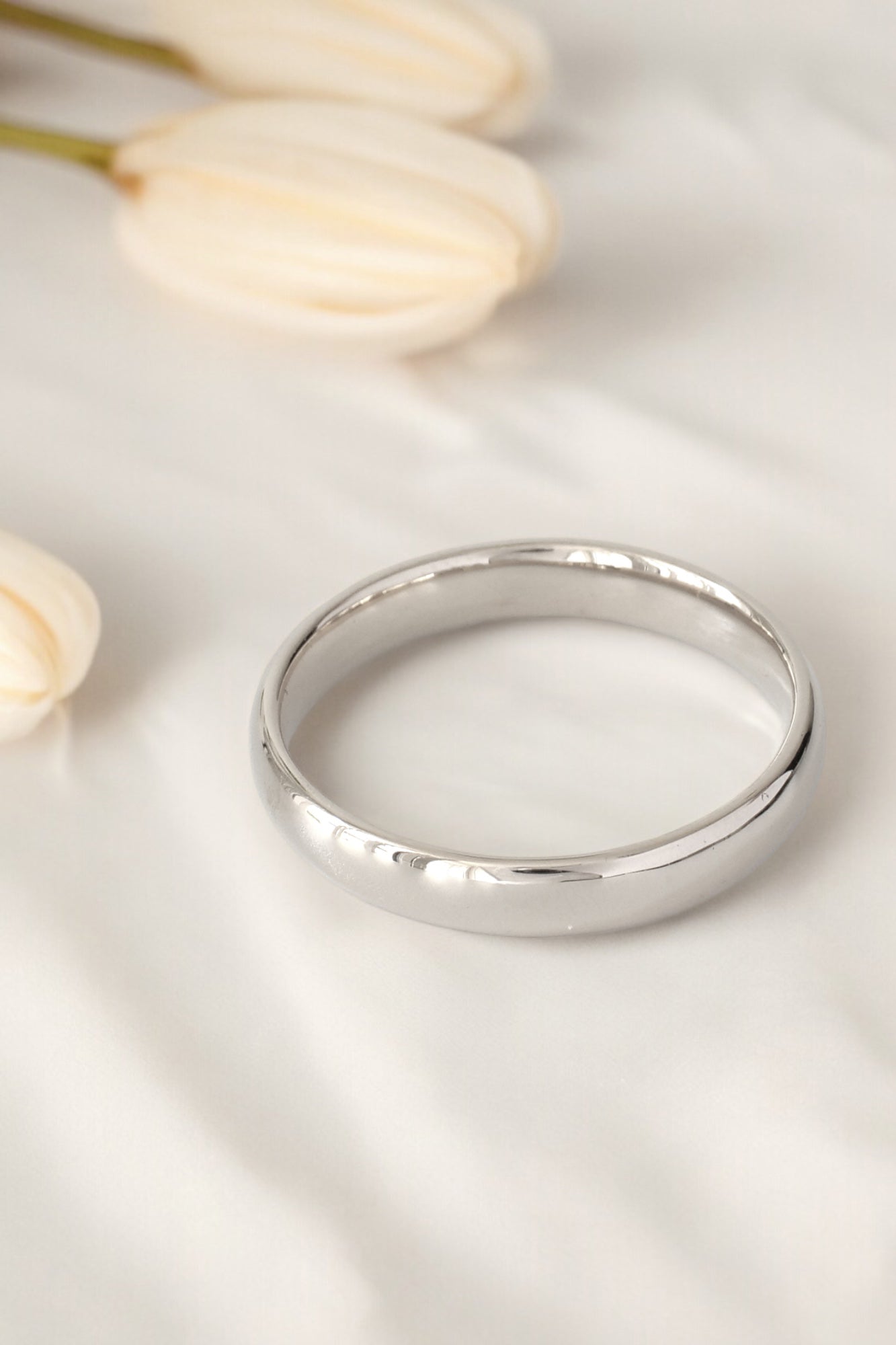 READY TO SHIP: White gold classic wedding band, AVAILABLE RING SIZES - 8US, 9US, 10US, 11US - Eden Garden Jewelry™