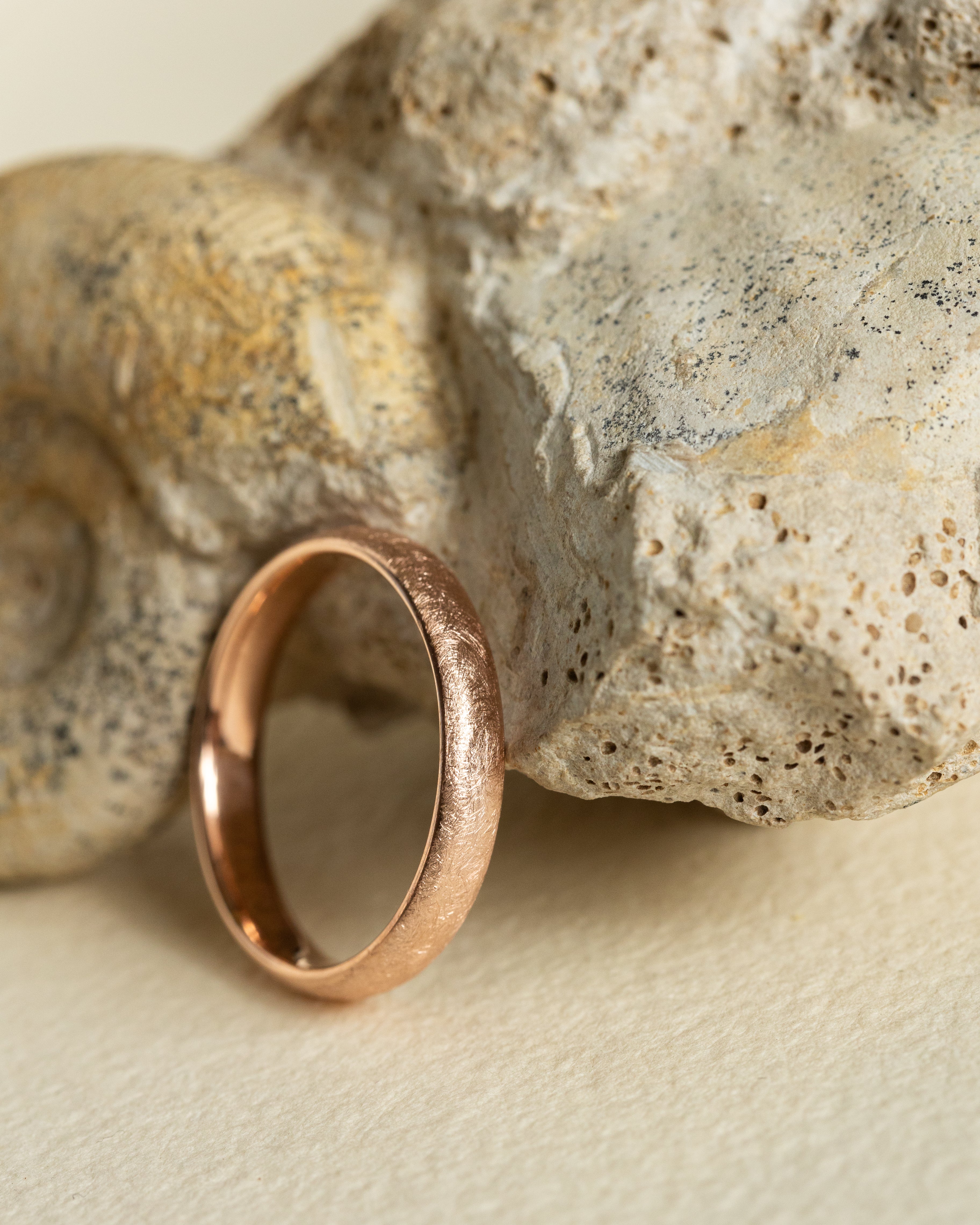 READY TO SHIP Rose Gold 4mm Wide Band: Matte Finish Ice Wedding Rings, AVAILABLE RING SIZES 9 US