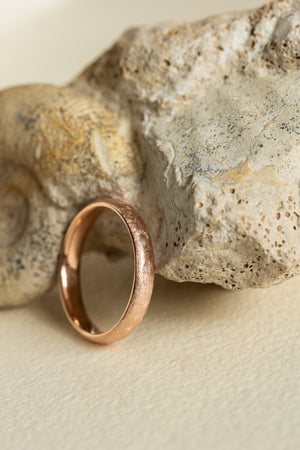 READY TO SHIP: Rose Gold 4mm Wide Band: Matte Finish Ice Wedding Rings, AVAILABLE RING SIZES - 9US - Eden Garden Jewelry™