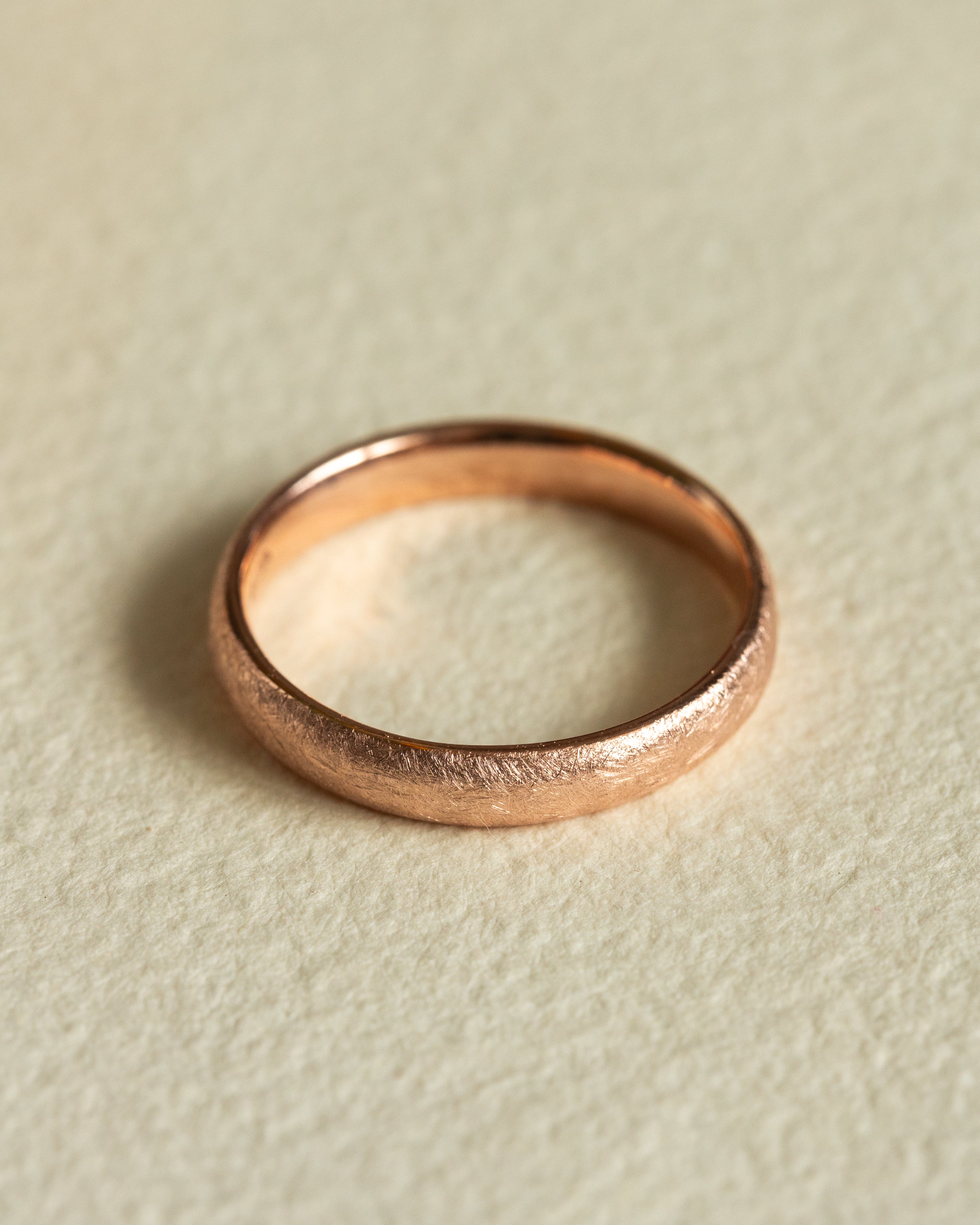 READY TO SHIP Rose Gold 4mm Wide Band: Matte Finish Ice Wedding Rings, AVAILABLE RING SIZES 9 US