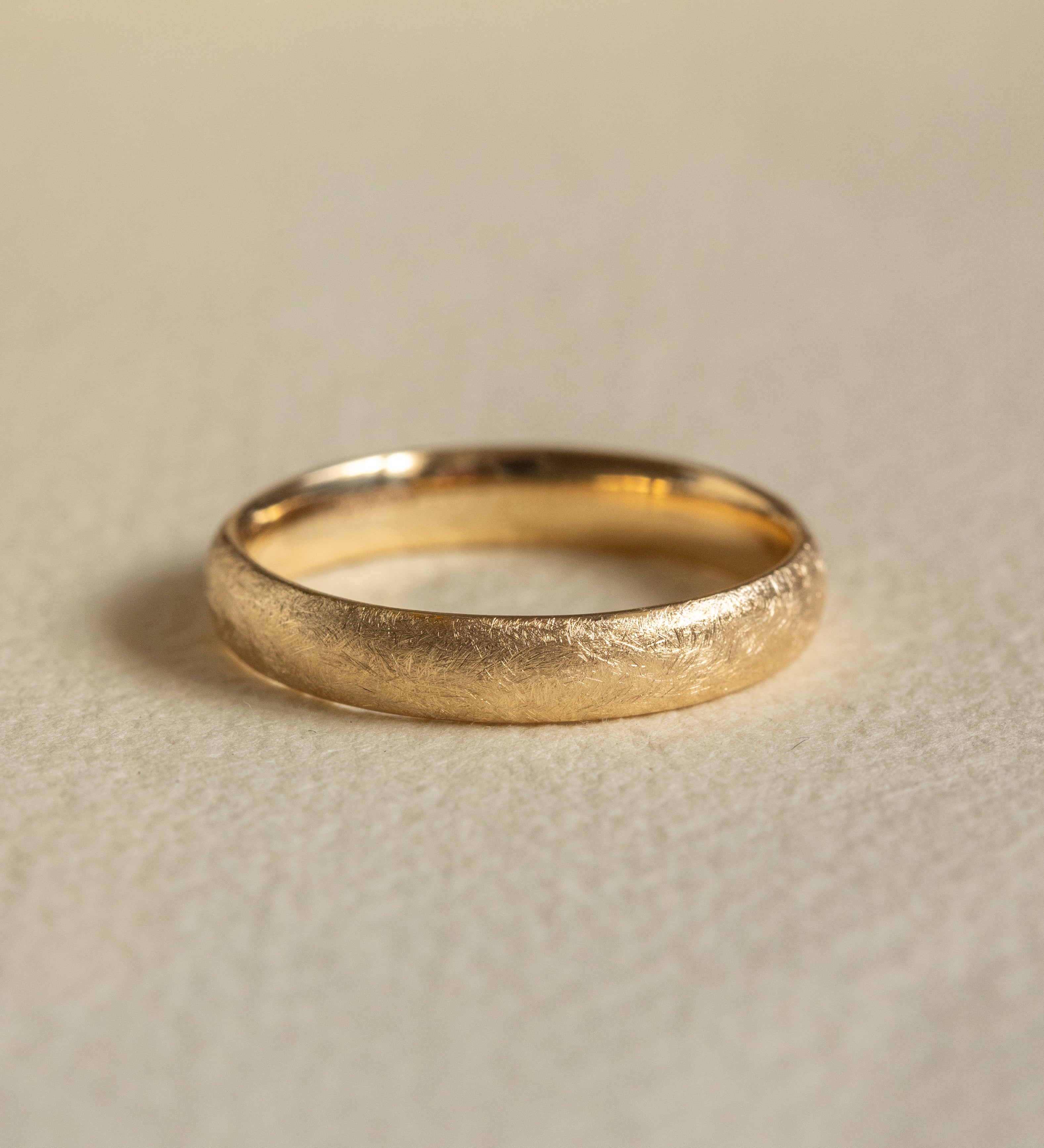 READY TO SHIP: Yellow Gold 4mm Wide Band: Matte Finish Ice Wedding Rings, AVAILABLE RING SIZES - 9US - Eden Garden Jewelry™