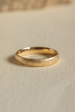READY TO SHIP: Yellow Gold 4mm Wide Band: Matte Finish Ice Wedding Rings, AVAILABLE RING SIZES - 9US - Eden Garden Jewelry™