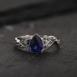 Royal Blue Sapphire Engagement Ring with Diamonds / Patricia