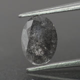 Salt & Pepper diamond | natural, oval-cut, 8x6mm, 0.95ct