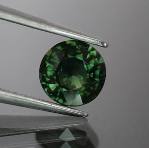 Sapphire | natural, deep green, round cut 6mm, 1 ct, Thailand - Eden Garden Jewelry™