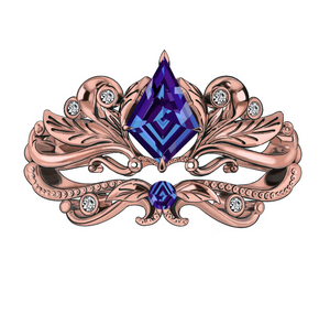 Custom order: Damariss ring set with kite alexandrite - Eden Garden Jewelry™