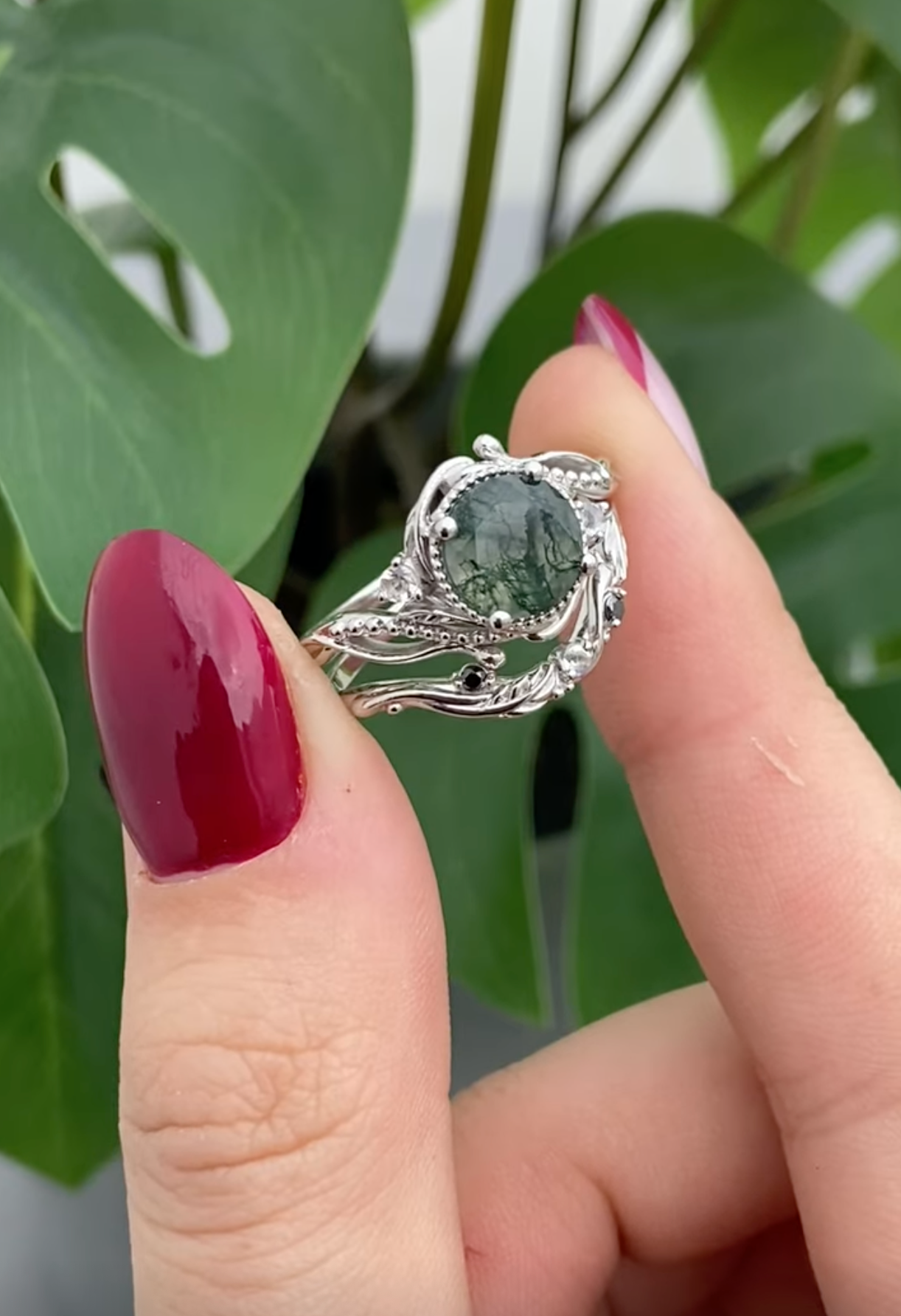 Custom order final payment: Undina ring with modified setting and assorted gems - Eden Garden Jewelry™