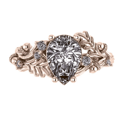 Silviya | custom engagement ring setting, pear-cut 10x7 mm - Eden Garden Jewelry™