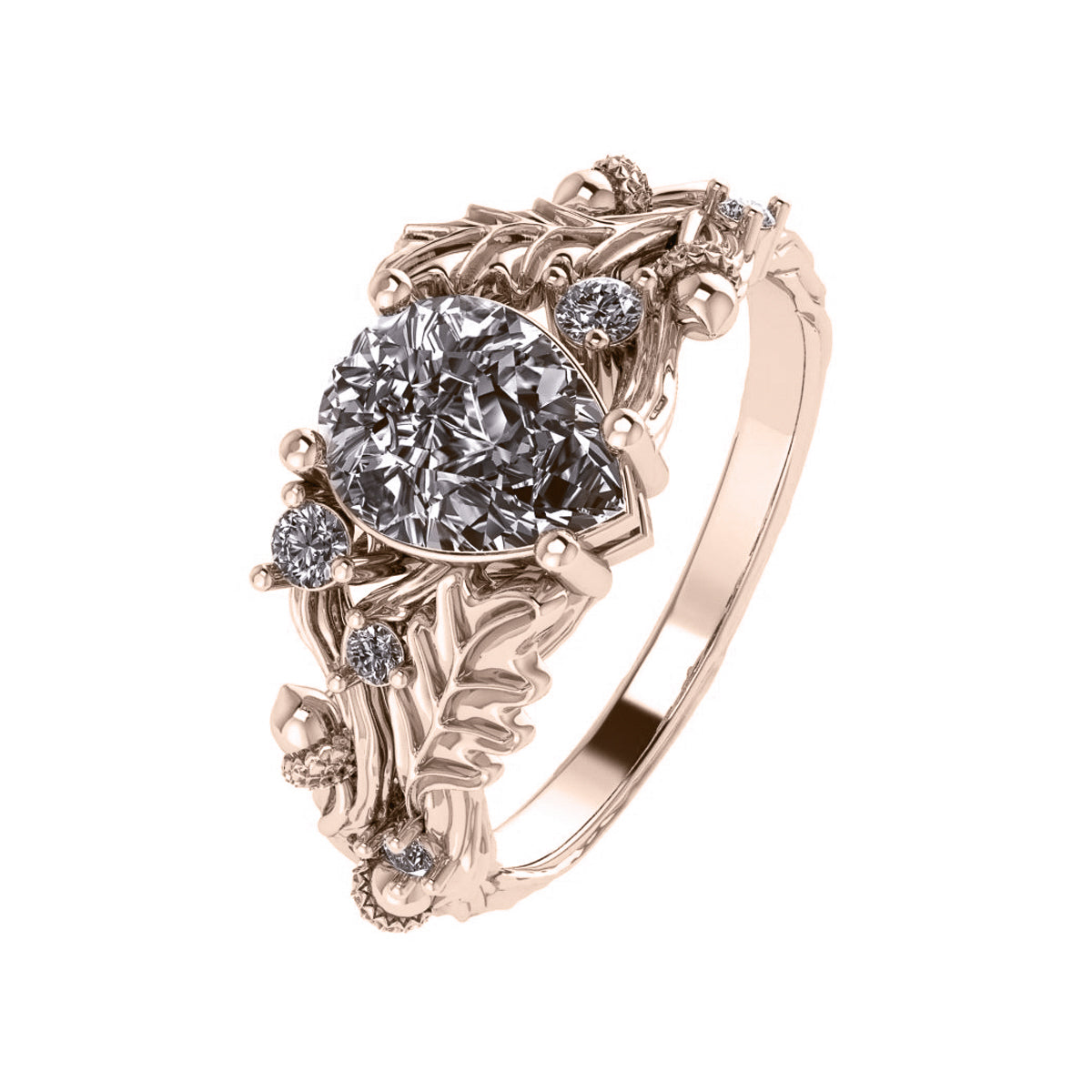 Silviya | custom engagement ring setting, pear-cut 8x6 mm - Eden Garden Jewelry™