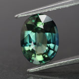 Sapphire | natural, teal color, oval-cut, 8.5x6.5mm, 1.9ct, Australia