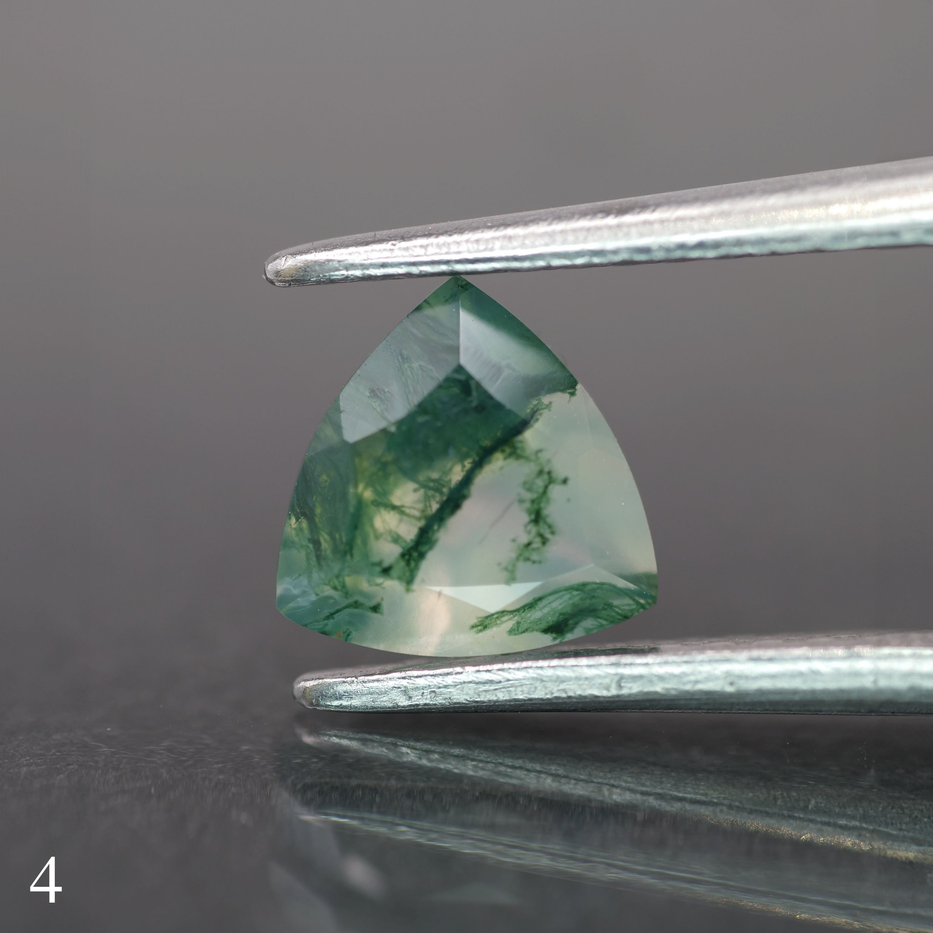 Moss agate | green color, trillion-cut, 6mm, 0.5ct - choose yours - Eden Garden Jewelry™