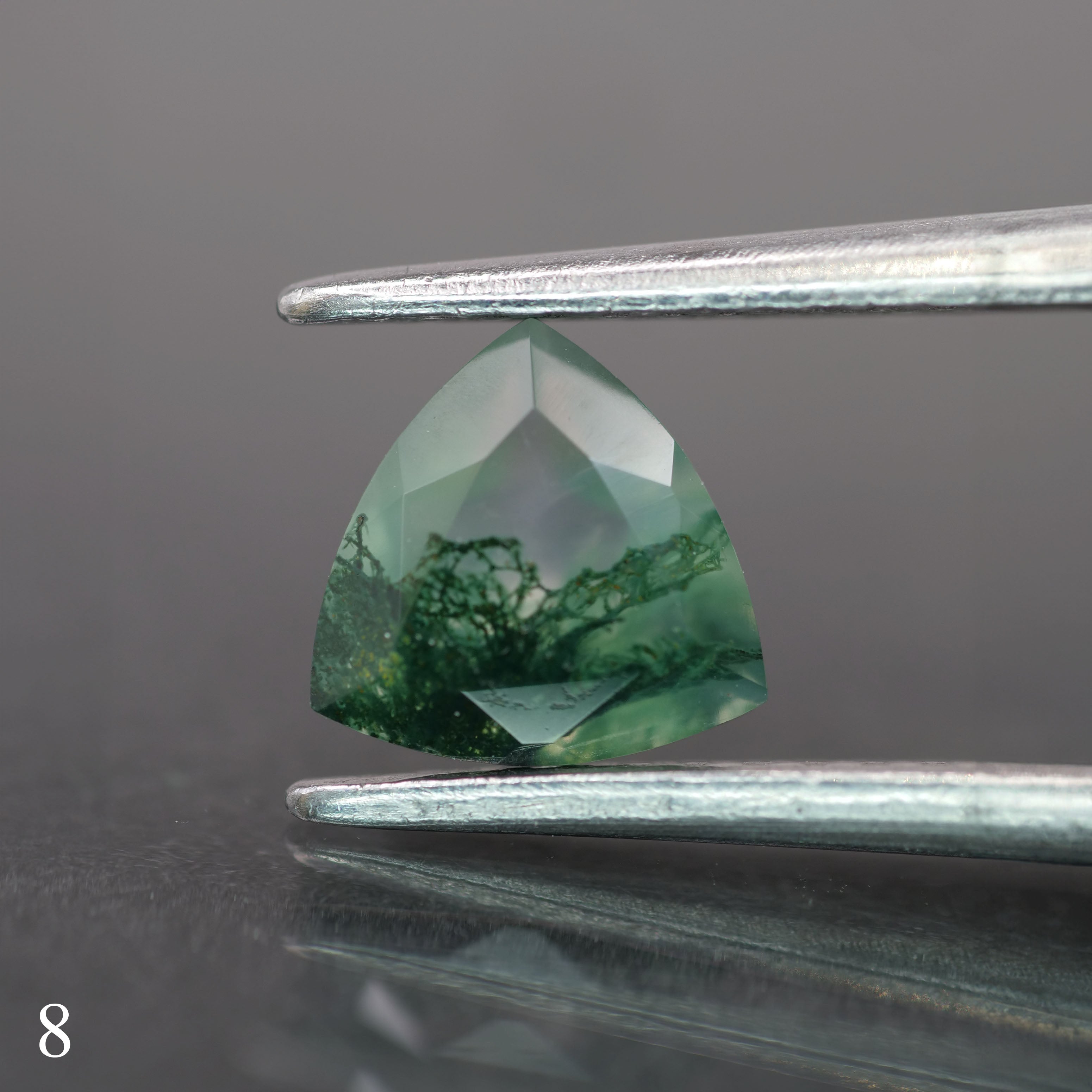 Moss agate | green color, trillion-cut, 6mm, 0.5ct - choose yours - Eden Garden Jewelry™