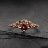 Timeless Engagement Ring with Pink Tourmaline & Accent Diamonds / Amelia - Eden Garden Jewelry™