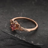 Timeless Engagement Ring with Pink Tourmaline & Accent Diamonds / Amelia - Eden Garden Jewelry™