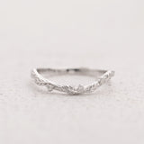 Twig Matching Wedding Band with Diamonds & Leaves / Patricia - Eden Garden Jewelry™