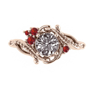 Custom order |  Undina asymmetric, 6.5 mm round cut gemstone - Eden Garden Jewelry™
