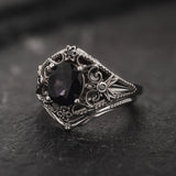Unique Cosmic Bridal Set with Grey Spinel & Black Diamonds Engagement Ring / Galaxia