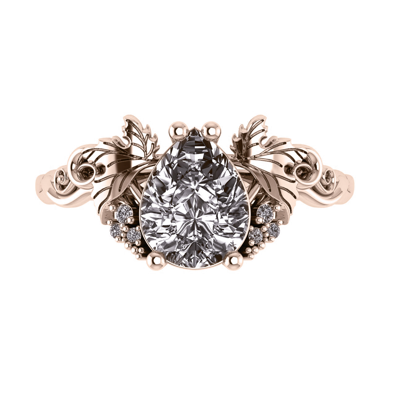 Vineyard | custom engagement ring setting, pear cut 9x7mm - Eden Garden Jewelry™