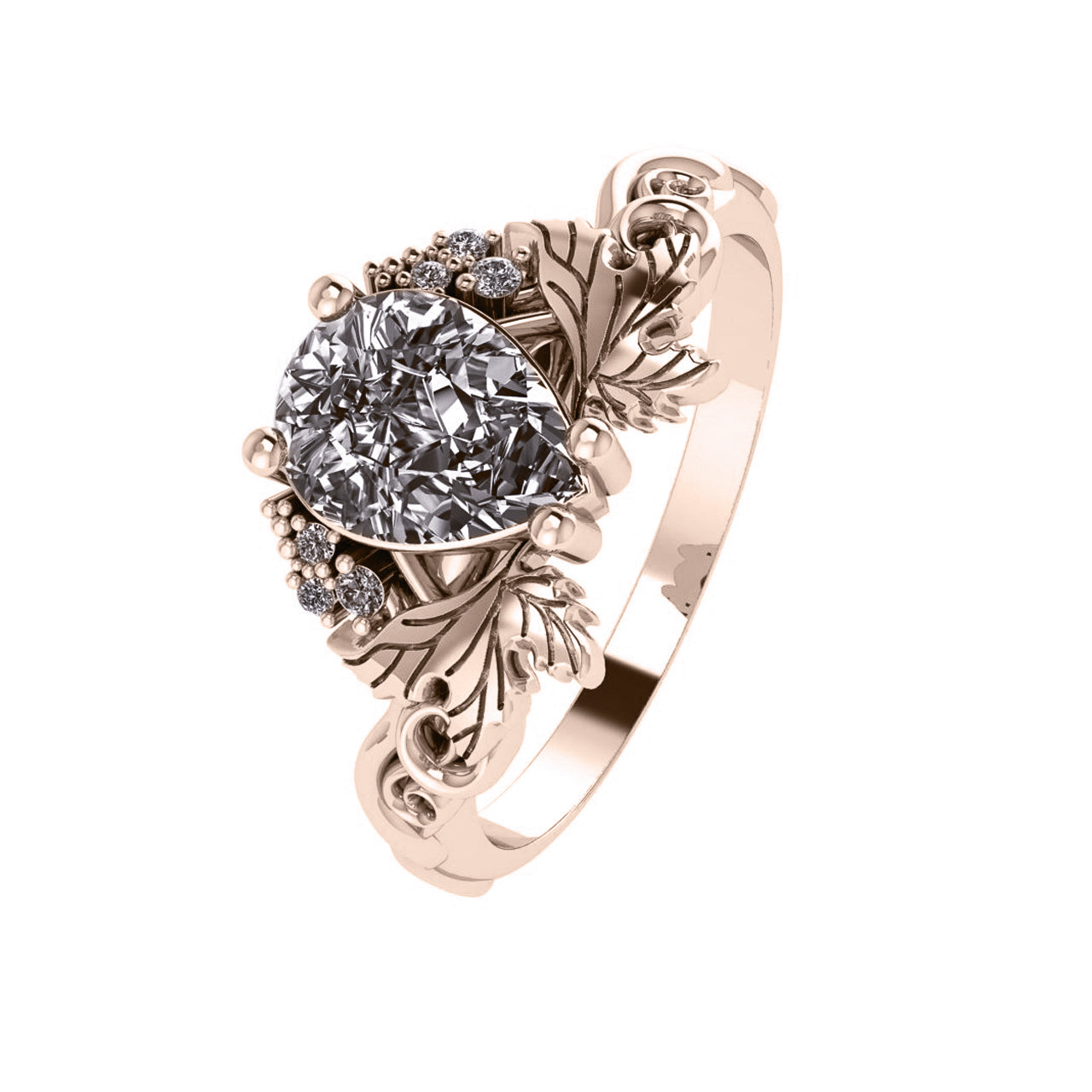 Vineyard | pear cut 8x6mm gemstone setting - Eden Garden Jewelry™