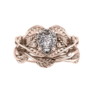 Viola | bridal ring set for pear cut gemstone - Eden Garden Jewelry™
