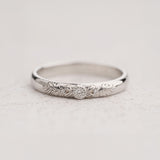 READY TO SHIP: White gold wreath wedding band with three lab grown diamonds, AVAILABLE RING SIZES 7.5US