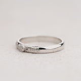 READY TO SHIP: White gold wreath wedding band with three lab grown diamonds, AVAILABLE RING SIZES 7.5US