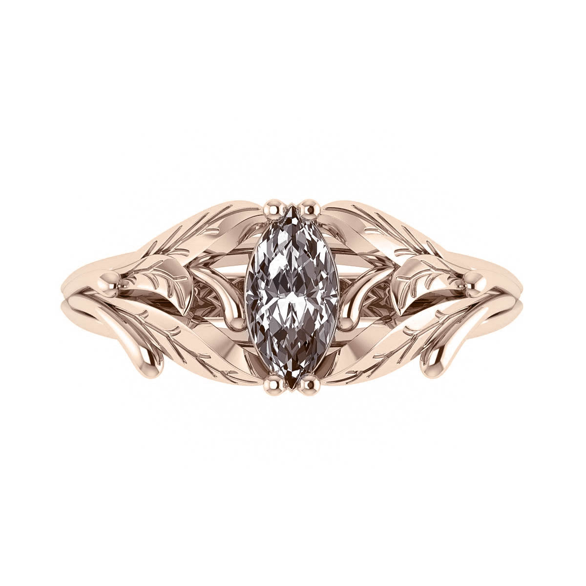 Wisteria | marquise cut 8x4 mm gemstone setting for custom ring - Eden Garden Jewelry™